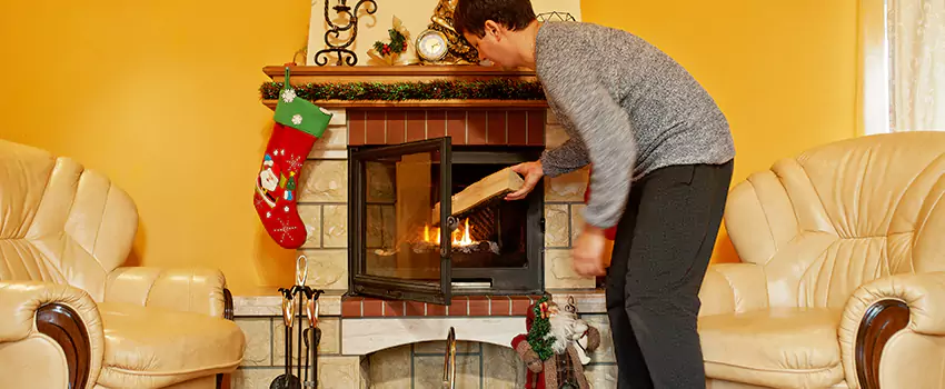 Rusted Metal Fireplace Restoration in Laguna Woods, California
